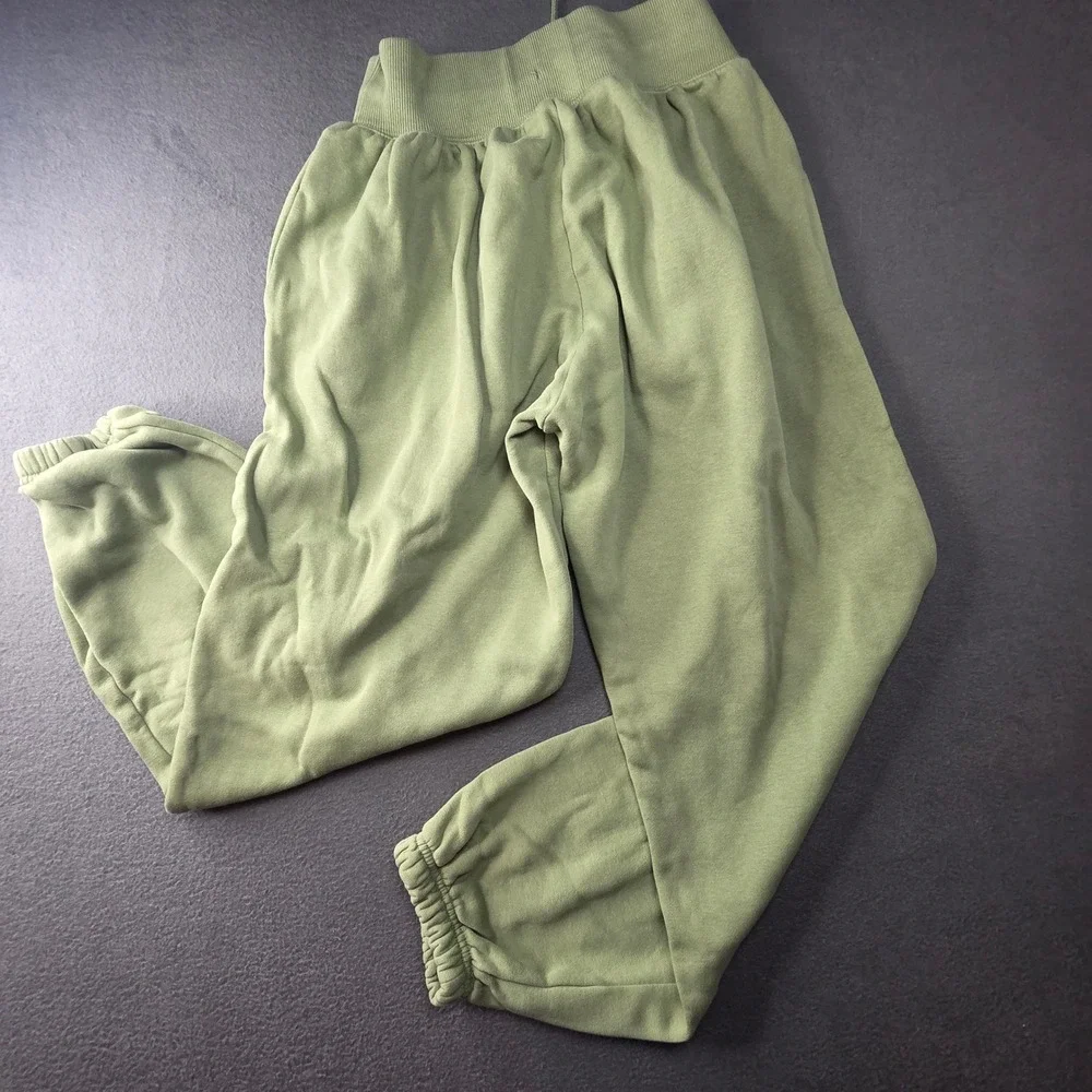 Nike Mens Sage Green Fleece Joggers Embroidered Swoosh Sweatpants Small
